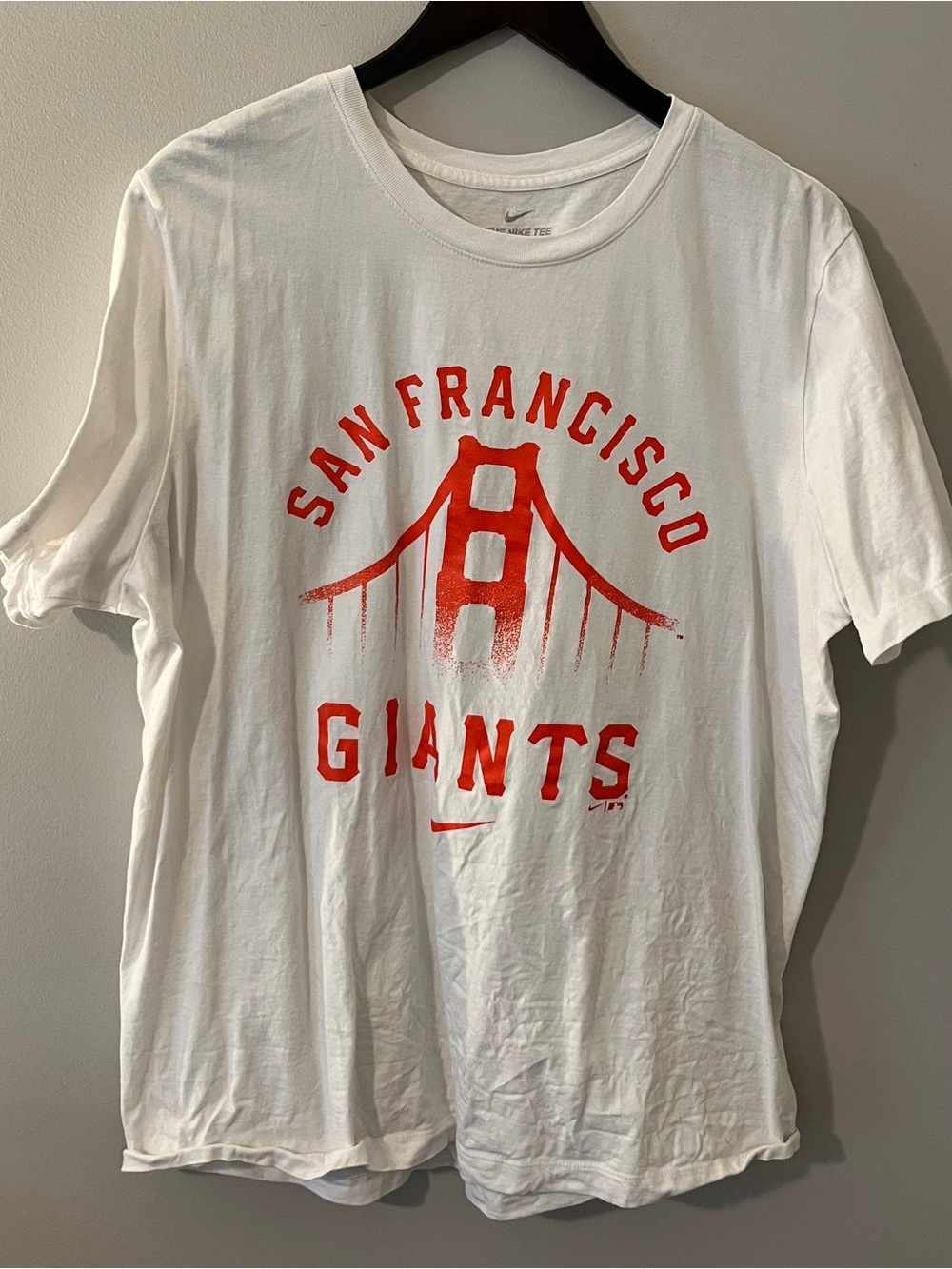 Nike White San Francisco Giants Short Sleeve Tee with Red Graphic